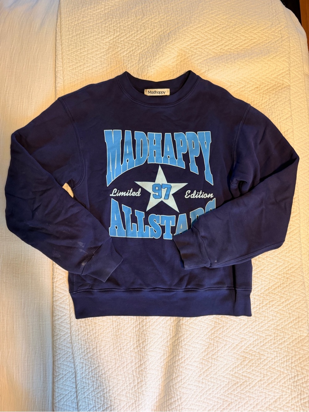 Madhappy Navy Blue Crewneck with Light Blue 'Allstars' Graphic